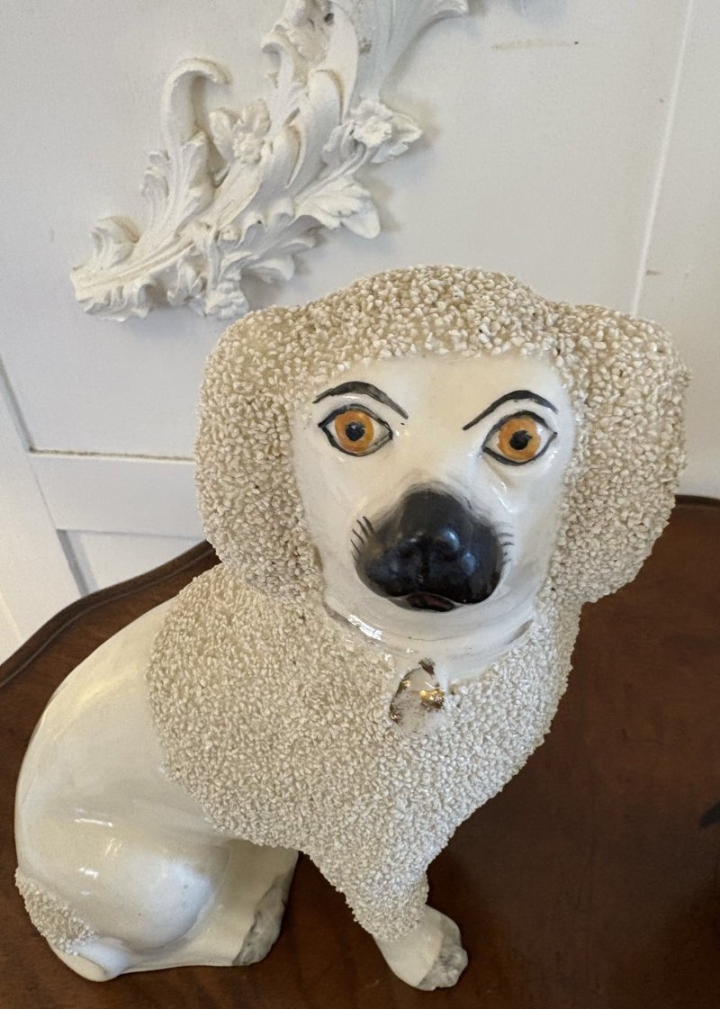 Pair of Antique Victorian Quality Staffordshire Poodles - Image 4